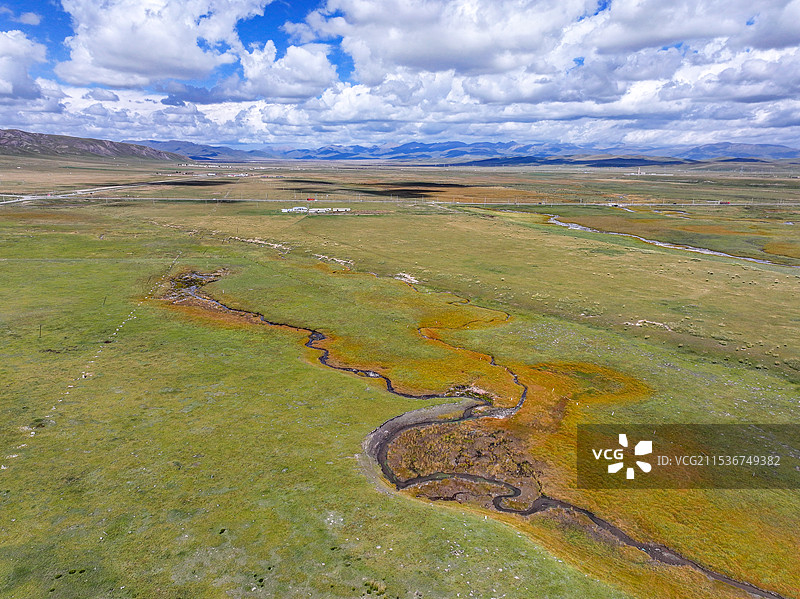 青海省海北州海晏县中国原子城景区四厂区航拍图片素材