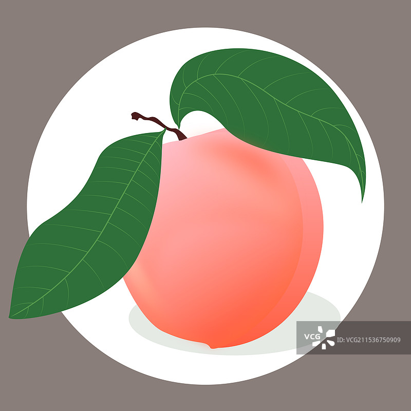 一颗粉色的桃子矢量图片素材