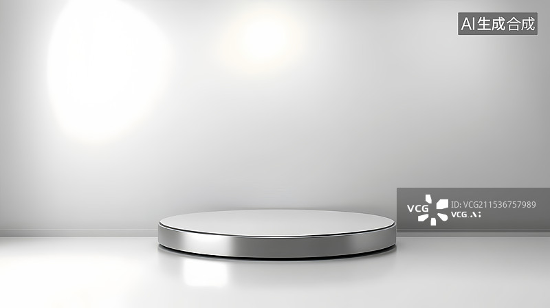 【AI数字艺术】银色产品展台建筑空间电商背景图片素材