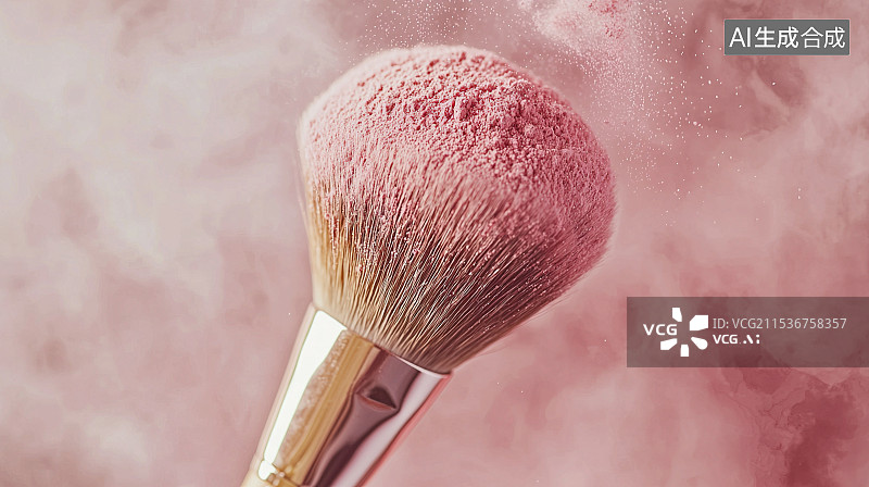 【AI数字艺术】粉末飞舞的化妆刷图片素材