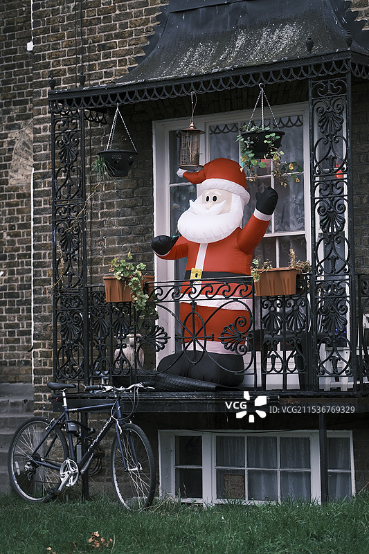 北伦敦民居的圣诞节装饰Christmas Decorations图片素材