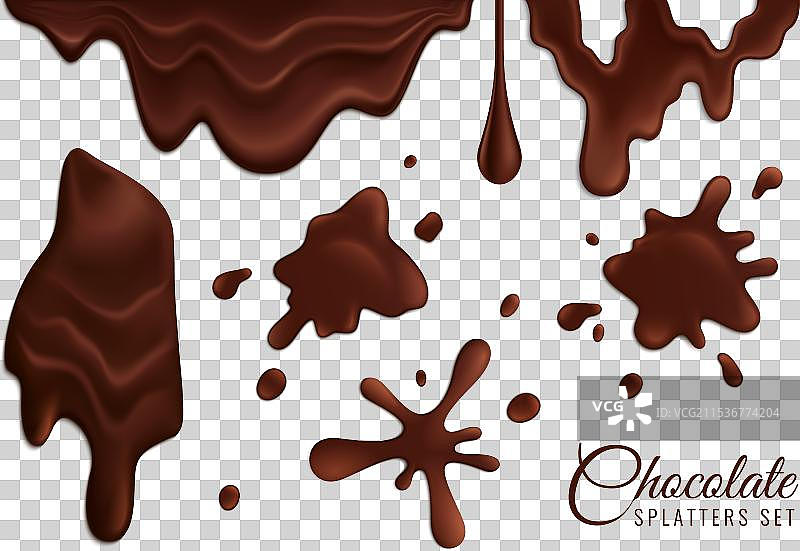 巧克力飞溅套装图片素材