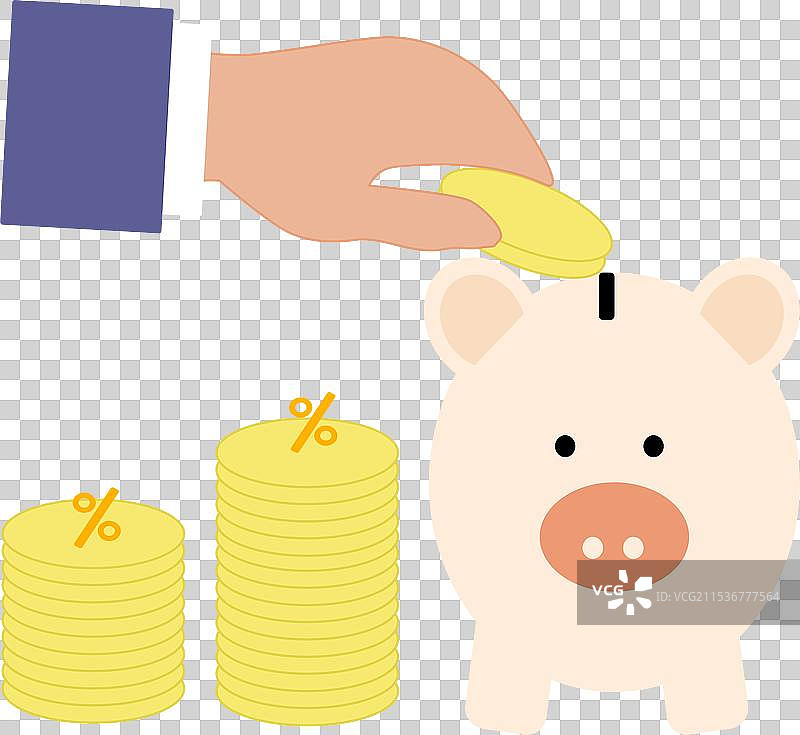 一只手将硬币放入储蓄罐图片素材