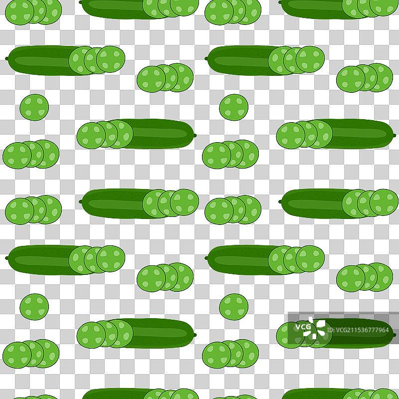 无缝黄瓜图案，绿色背景图片素材