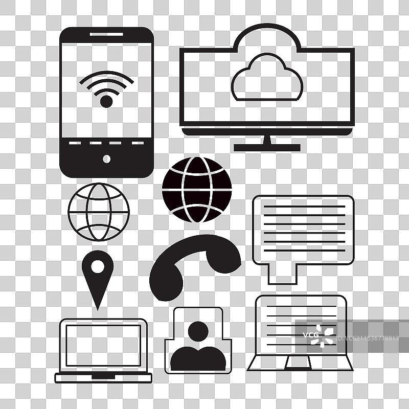 社交媒体图标轮廓图片素材