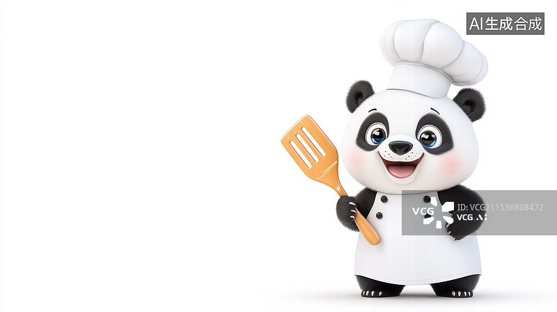 【AI数字艺术】可爱的熊猫厨师图片素材
