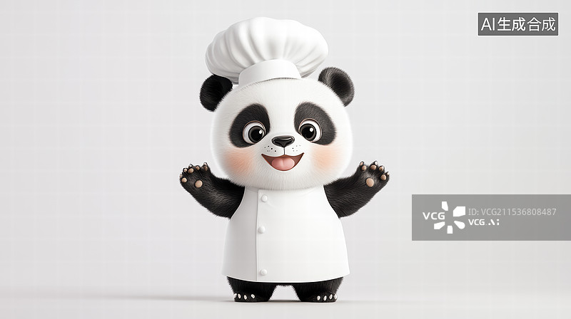 【AI数字艺术】可爱的熊猫厨师图片素材