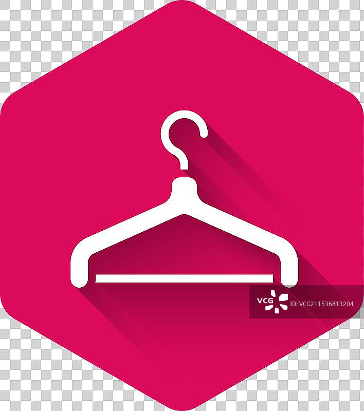 白色衣架衣柜图标，带长柄图片素材