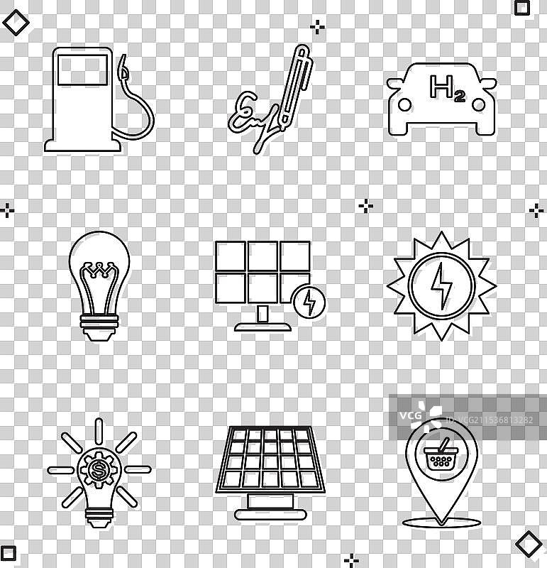 设置加油站标志的氢燃料汽车图片素材