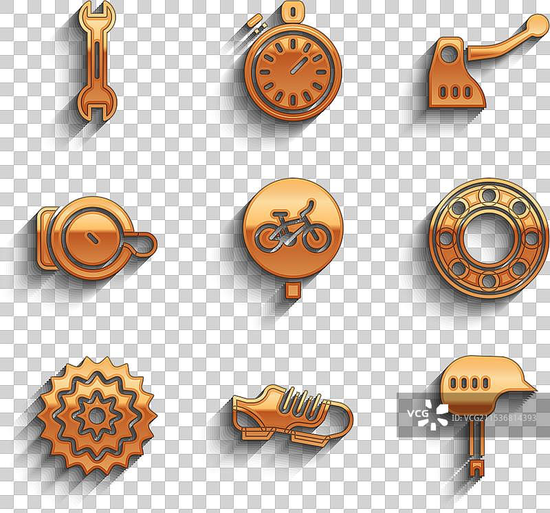 自行车鞋、头盔、滚珠轴承、飞轮图片素材