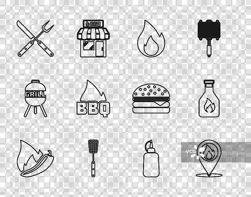 辣椒果实与火焰的热辣位置设置图片素材