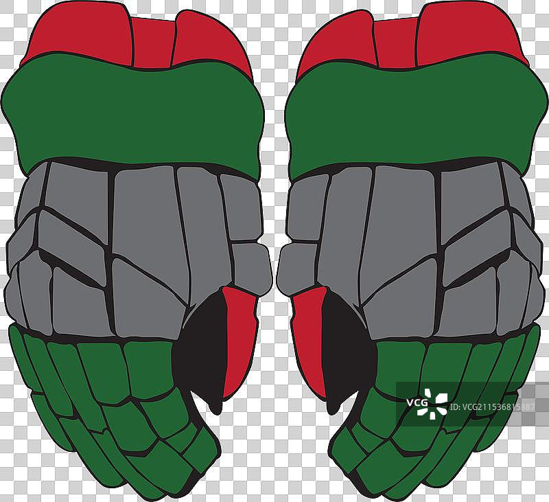 一双冰球运动员的手套，适合冬季使用图片素材