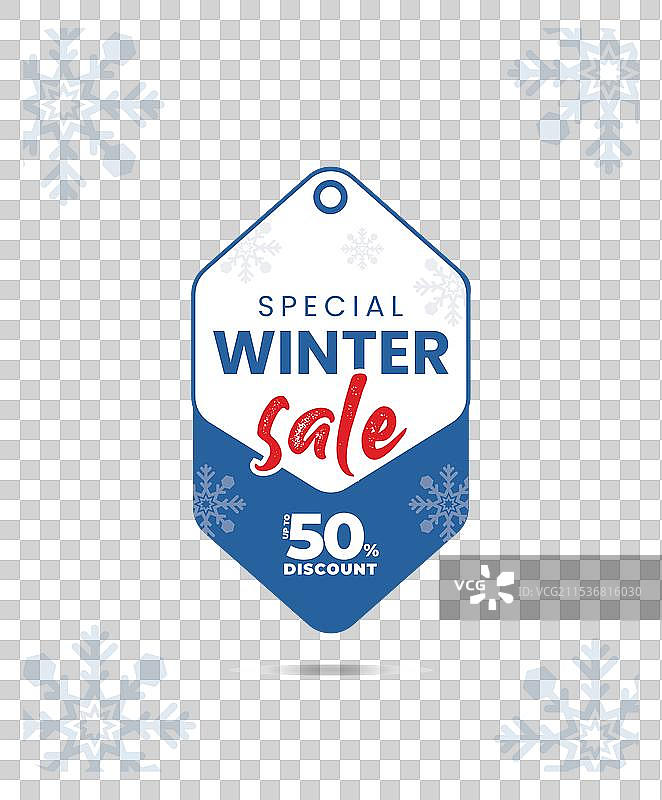 冬季促销横幅模板设计，带有雪花图案图片素材