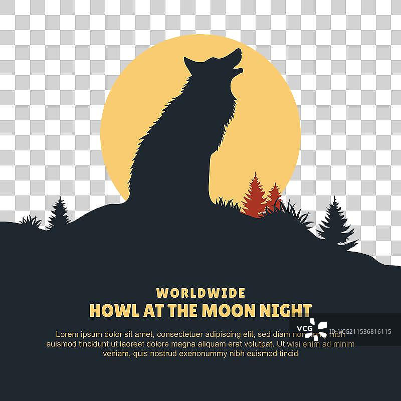 全球月亮狂吼之夜背景图片素材