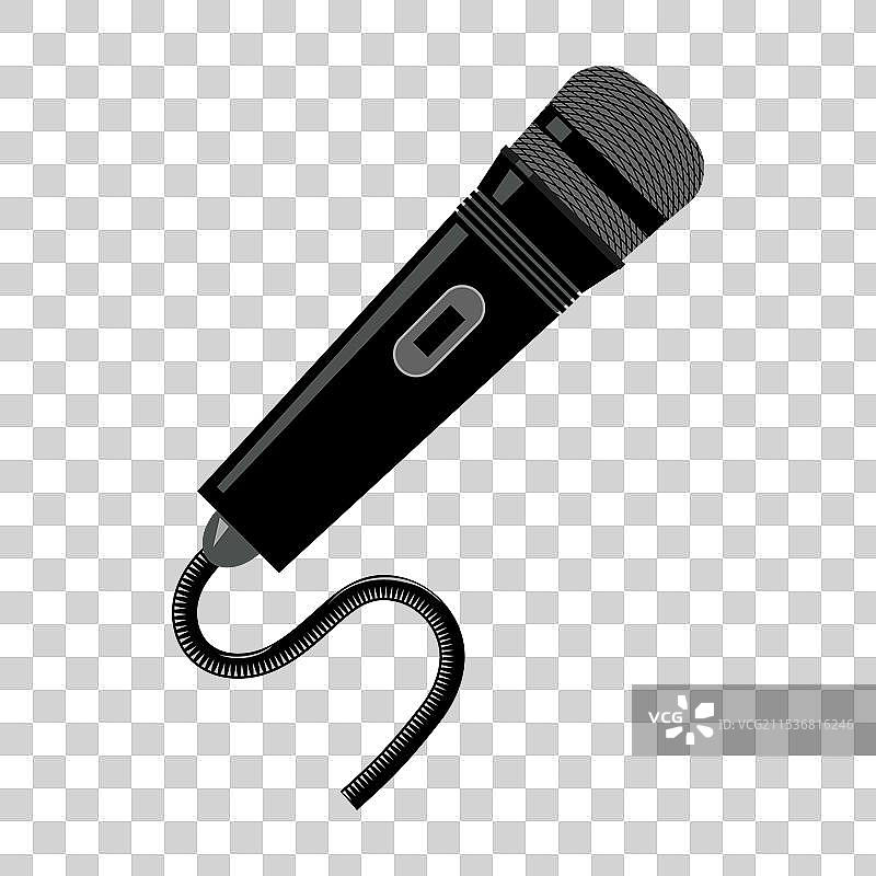 复古麦克风图标，背景为白色图片素材