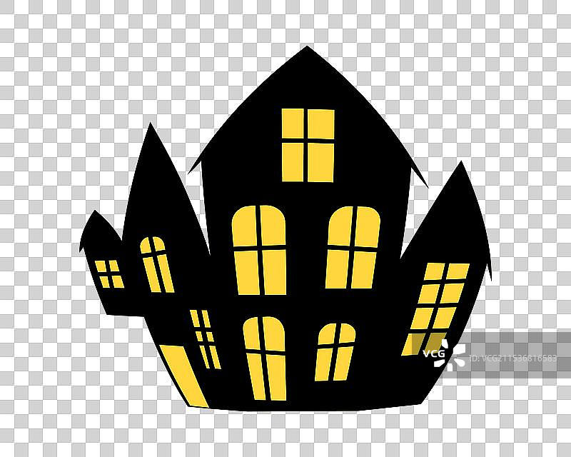 一座闹鬼的房子的阴森轮廓图片素材