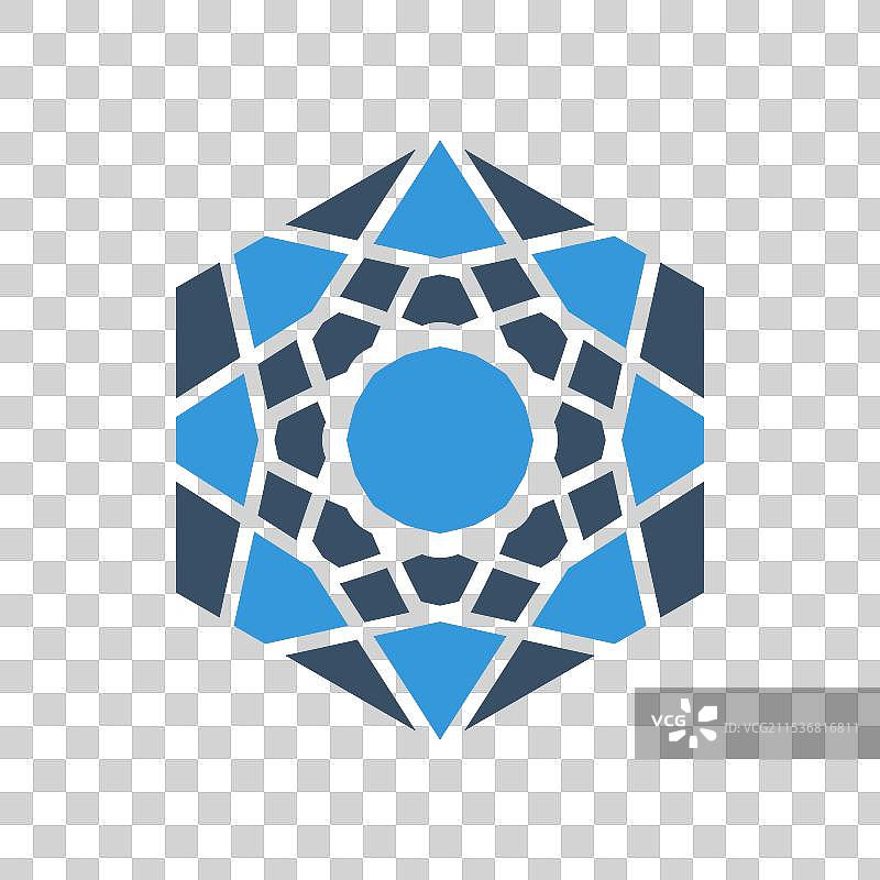 阿拉伯马赛克几何徽章图片素材