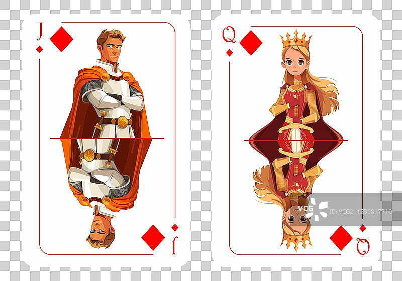 方块女王和方块杰克原版图片素材