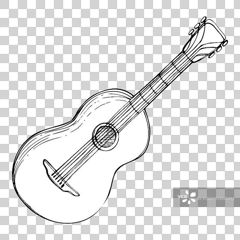 墨西哥西班牙古典木吉他图片素材