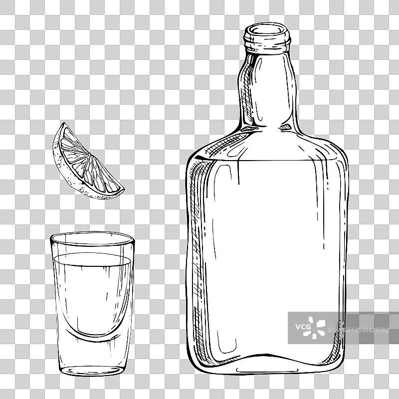 龙舌兰酒 威士忌 伏特加 酒精瓶 酒杯图片素材