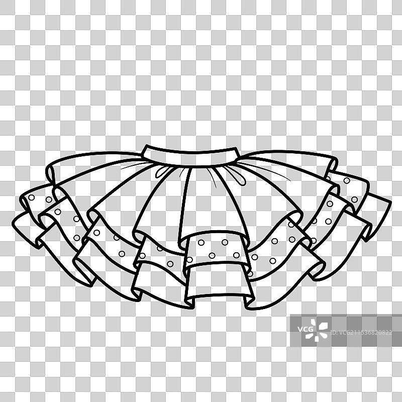 三层优雅的芭蕾舞裙轮廓图图片素材