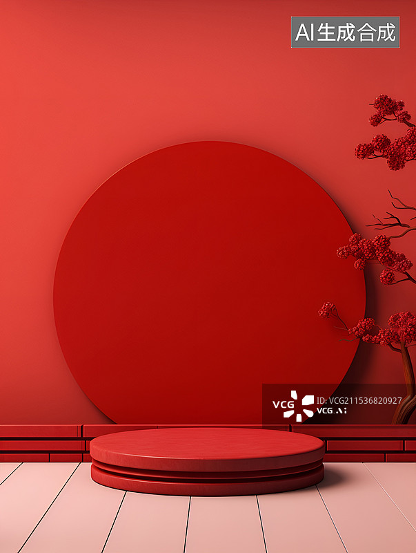 【AI数字艺术】中国风室内展台设计图片素材
