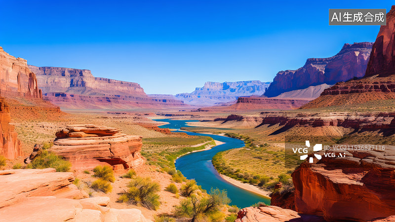 【AI数字艺术】峡谷秘境，荒漠奇观图片素材