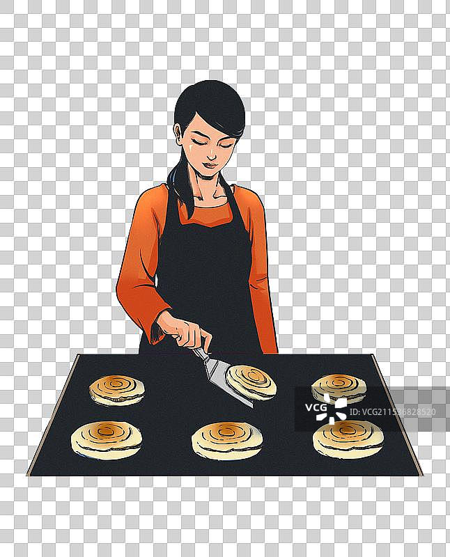 女孩煎肉夹馍胚图片素材