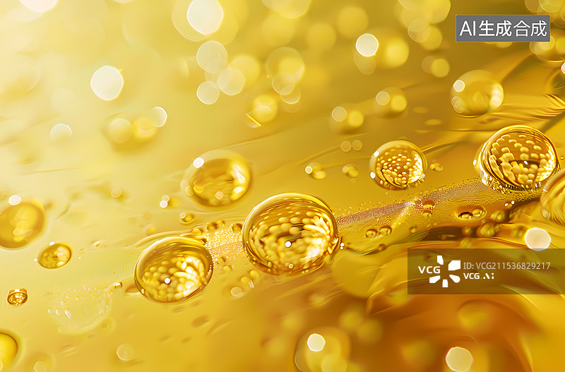【AI数字艺术】金色,商务,气泡,化妆品,精华图片素材