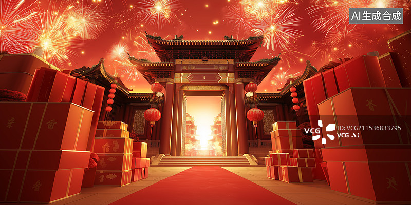 【AI数字艺术】3d主中国传统风格建筑图片素材