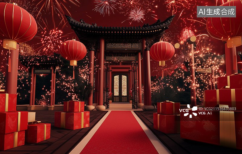 【AI数字艺术】3d主中国传统风格建筑图片素材