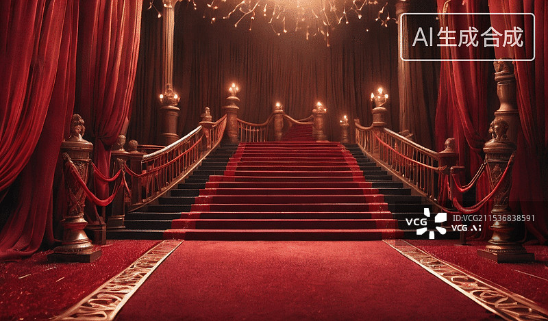 【AI数字艺术】红毯盛典图片素材