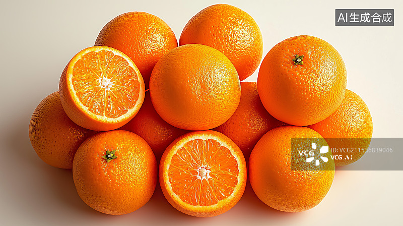 【AI数字艺术】白色背景上一些柑橘类水果图片素材