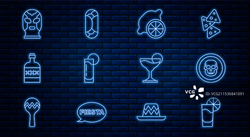 墨西哥骷髅旁边的柠檬和龙舌兰酒杯图片素材