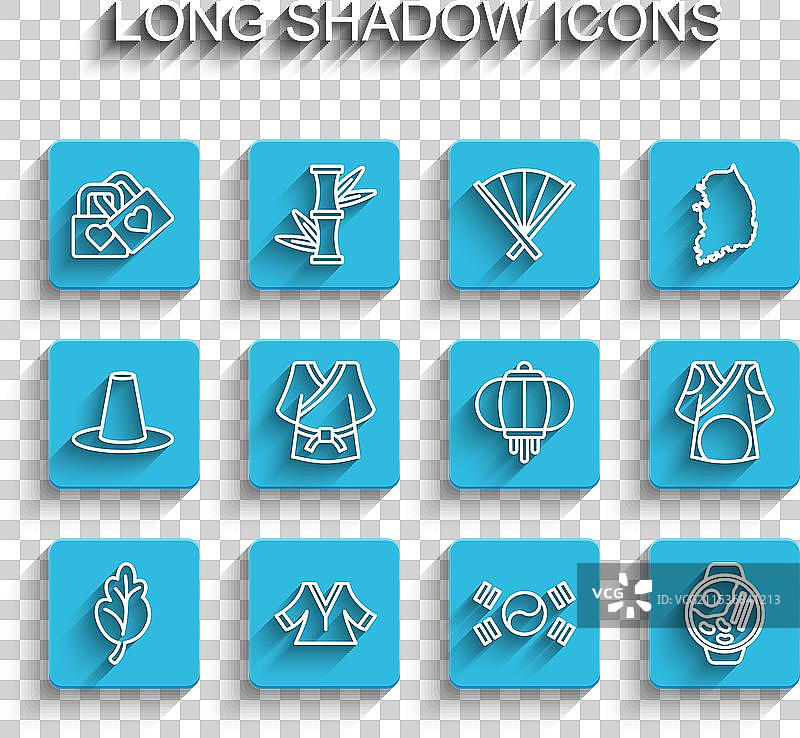 心形南方锁定的泡菜和和服线条图片素材