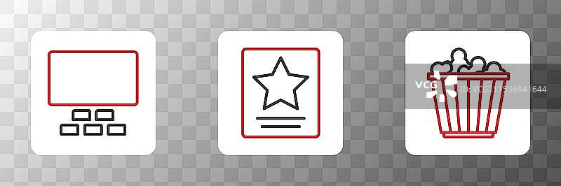 电影院礼堂里的爆米花盒子排成一行图片素材