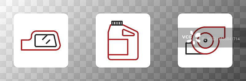 汽车涡轮增压器和后视镜设置线图片素材