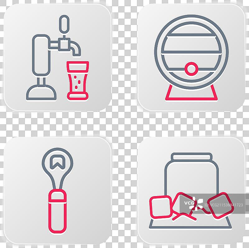 木制瓶起子与冷啤酒罐的组合图片素材