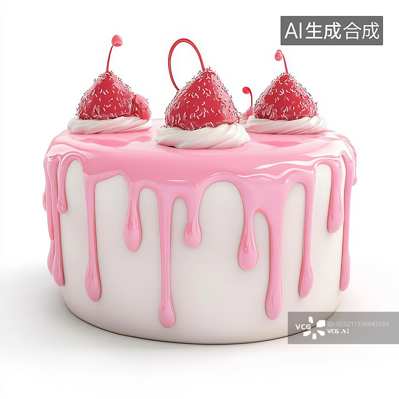 【AI数字艺术】奶油巧克力生日蛋糕图片素材