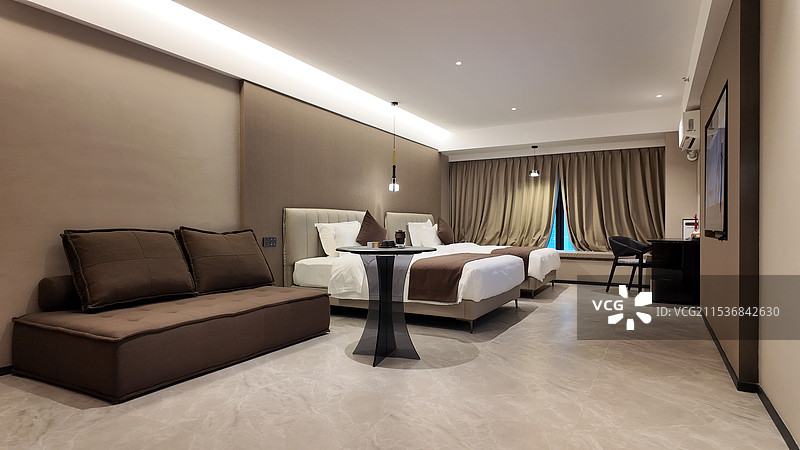 轻奢日式室内样板房家居设计酒店套件标间酒旅房间设计图片素材