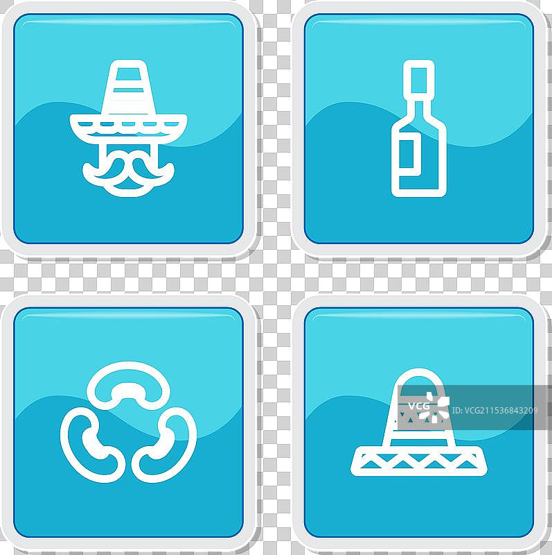 墨西哥男子戴着草帽，旁边有塔巴斯科辣椒酱和豆子图片素材