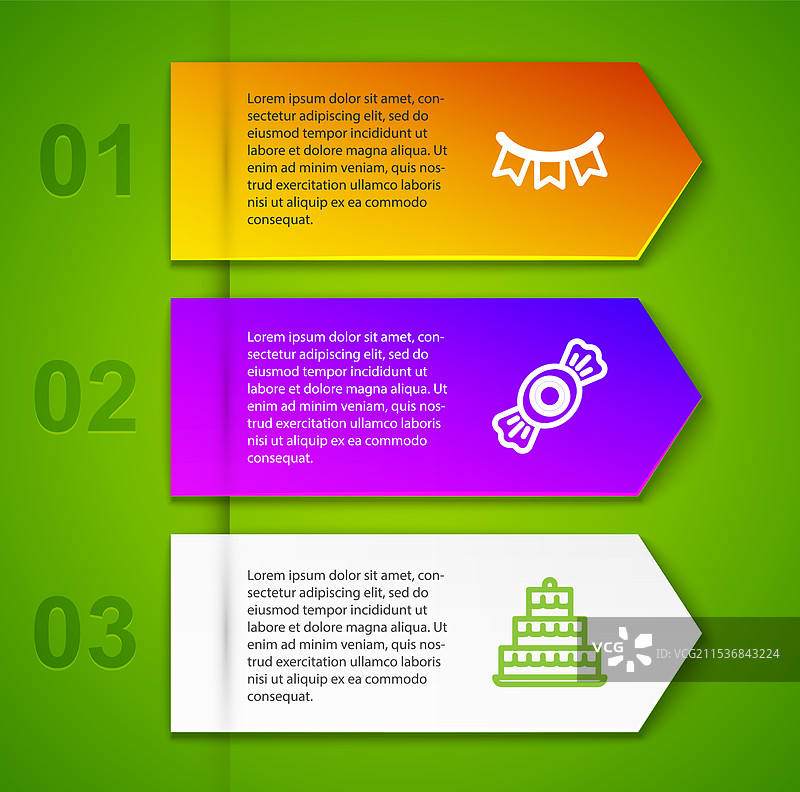 彩色的嘉年华花环，挂满了旗帜和糖果图片素材