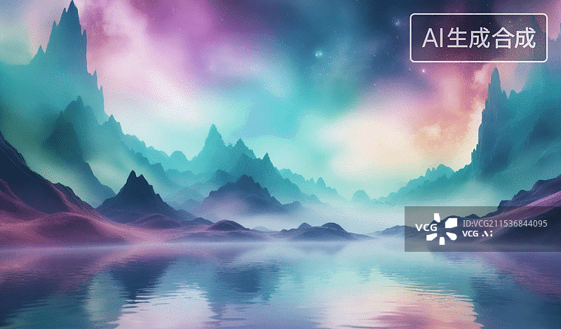 【AI数字艺术】梦幻星河山川图片素材