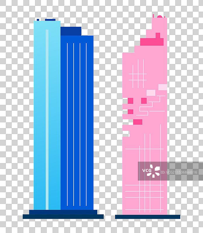 曼谷的摩天大楼 - 现代扁平设计风格图片素材