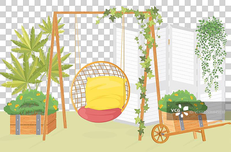 乡村风格的照片区背景，配有木秋千图片素材