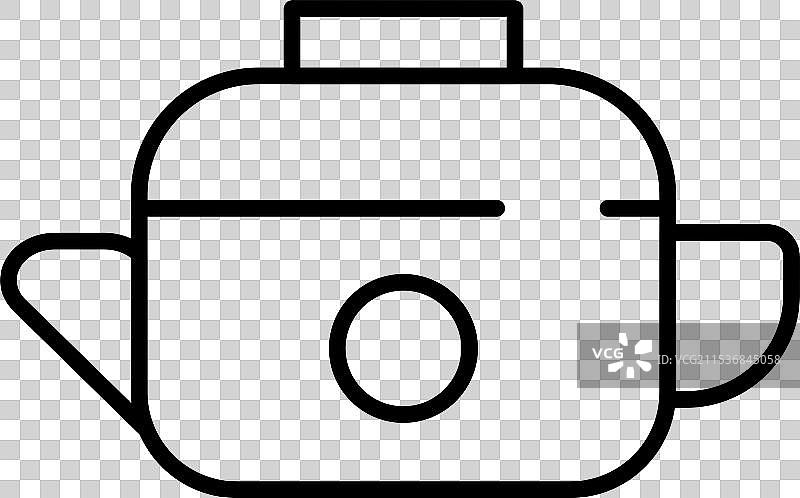 圆形可编辑的笔画花盆图标图片素材