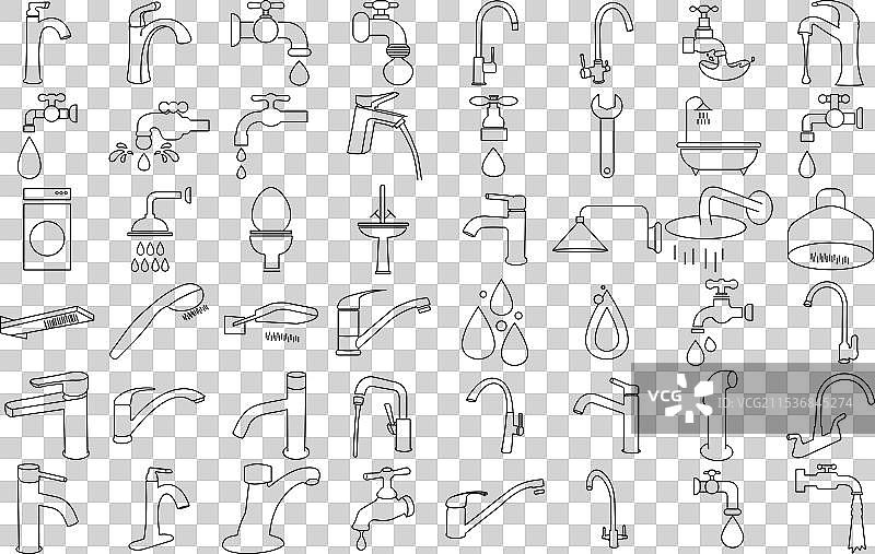 水龙头图标集图片素材