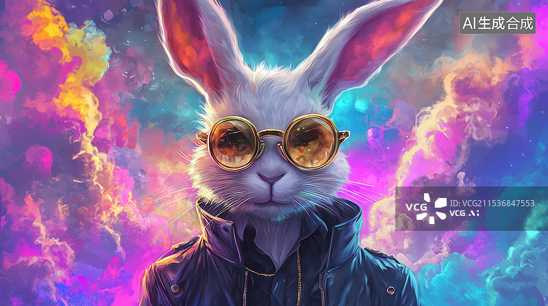【AI数字艺术】酷炫兔潮牌图片素材