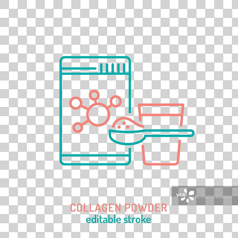 胶原蛋白线条图标 连接组织蛋白图片素材