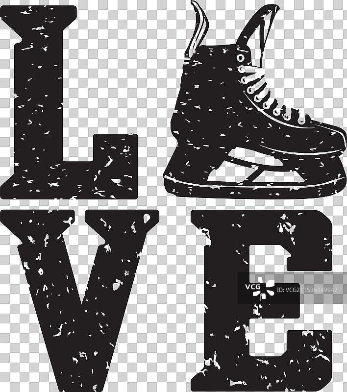 热爱冰球滑冰鞋 冰球 冬季运动图片素材